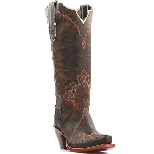 Tony Lama boots 6072L Chocolate Saignets Goat