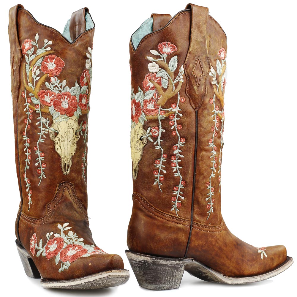 Deer skull corral on sale boots